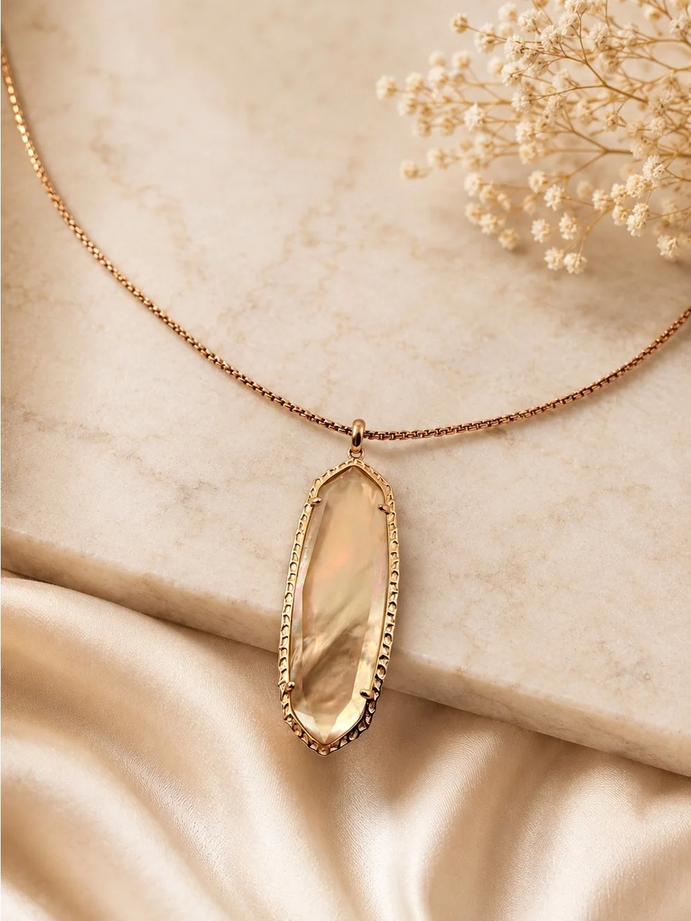 Kendra Scott Layden Rose Gold & Peach Illusion Necklace